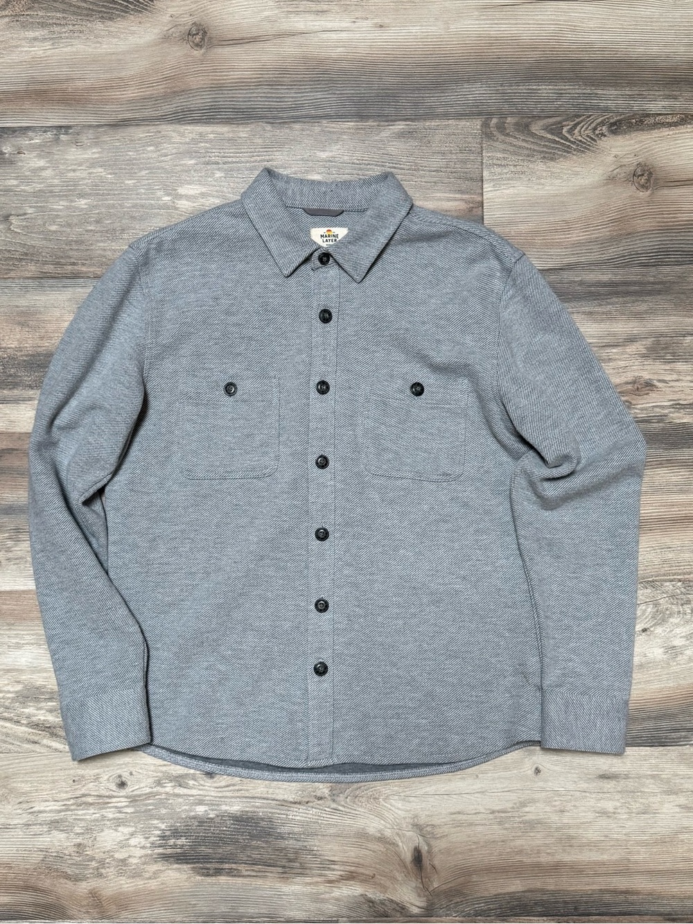 Marine Layer Pacifica Stretch Twill Overshirt Men’s Medium Gray Shirt Jacket